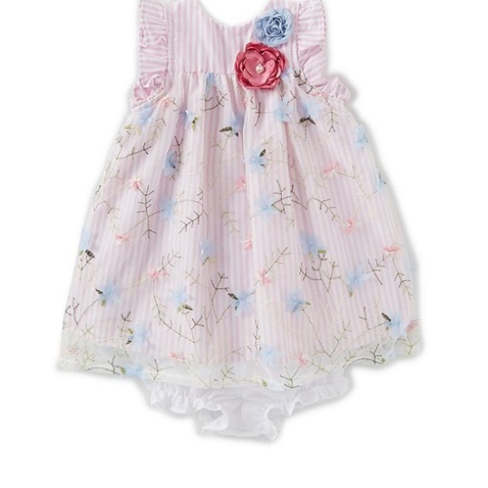 NWT Pippa and Julie Stripe/Floral Dress 0-3 months